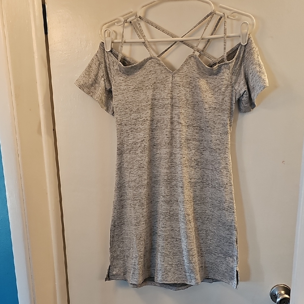 Gray Strappy Mini Dress